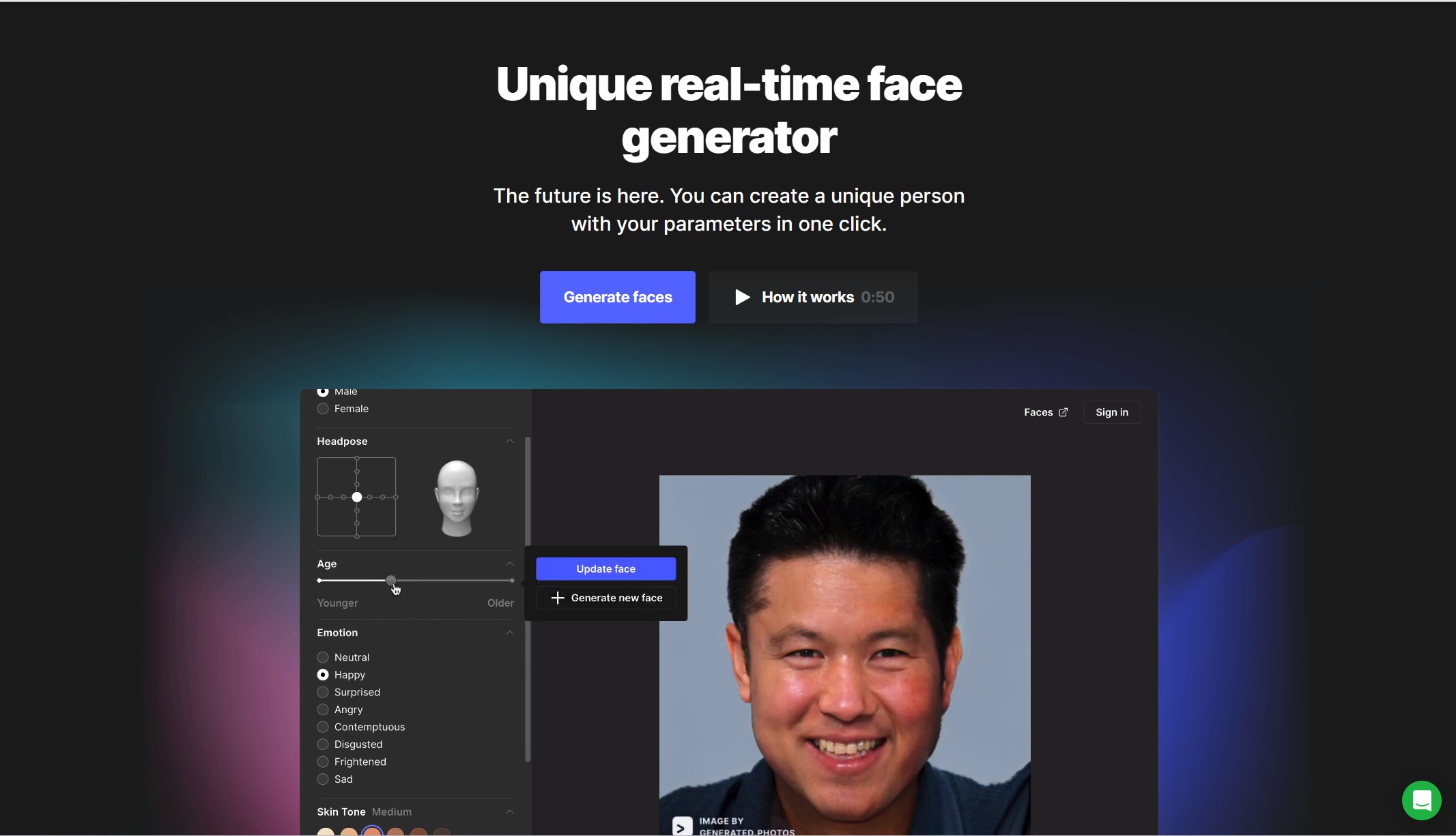 generated photo ai face maker